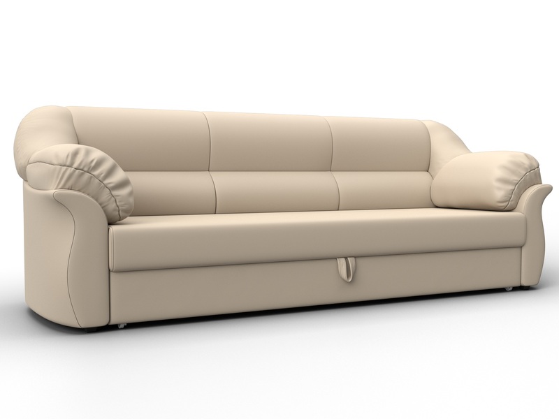 Диван прямой Карнелла, Экокожа, Бежевый