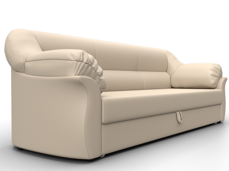 Диван прямой Карнелла, Экокожа, Бежевый