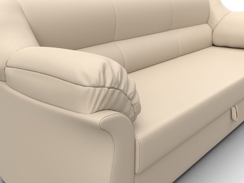 Диван прямой Карнелла, Экокожа, Бежевый