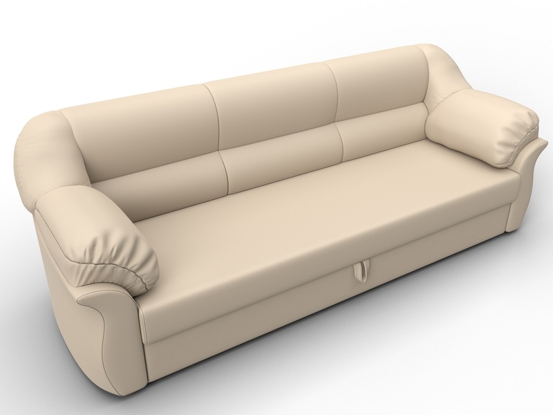 Диван прямой Карнелла, Экокожа, Бежевый