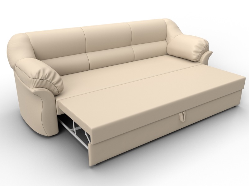 Диван прямой Карнелла, Экокожа, Бежевый