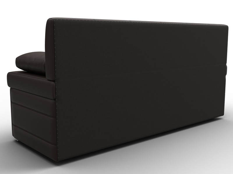 Диван кухонный прямой Лео, Экокожа, Коричневый