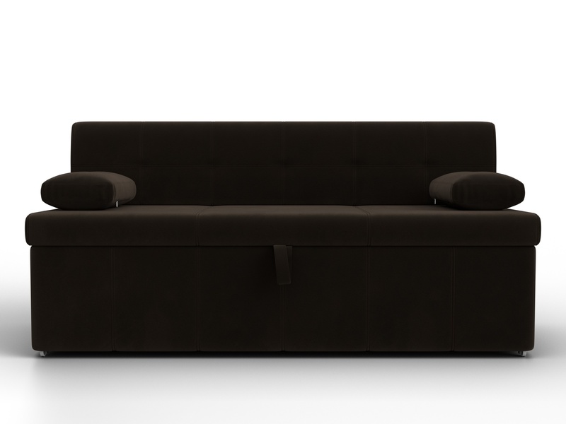 Диван кухонный прямой Лео, Микровельвет, Коричневый