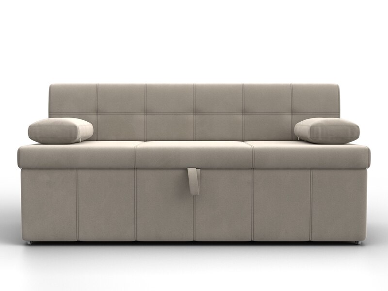 Диван кухонный прямой Лео, Микровельвет, Бежевый