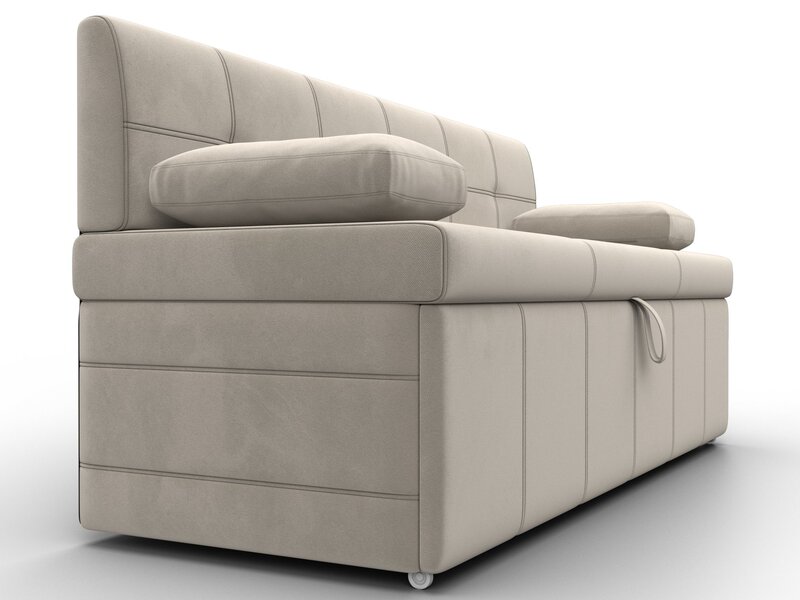 Диван кухонный прямой Лео, Микровельвет, Бежевый