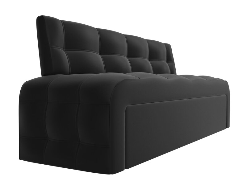 Диван кухонный прямой Люксор, Экокожа, Черный