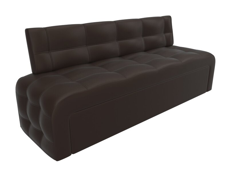 Диван кухонный прямой Люксор, Экокожа, Коричневый