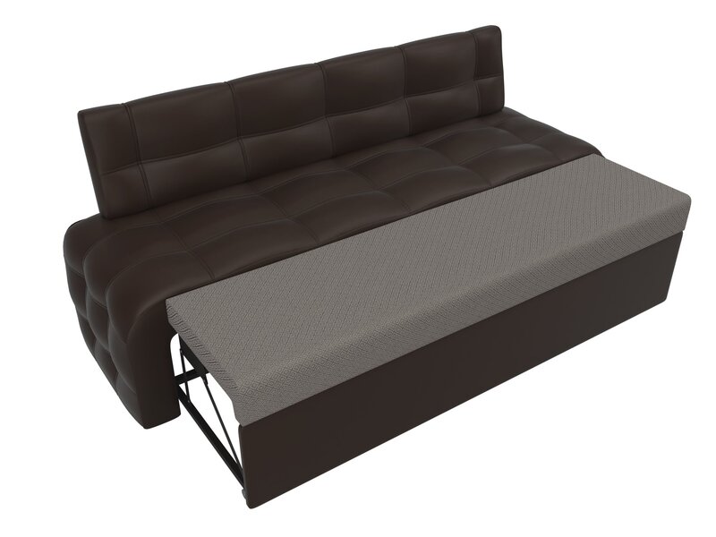 Диван кухонный прямой Люксор, Экокожа, Коричневый