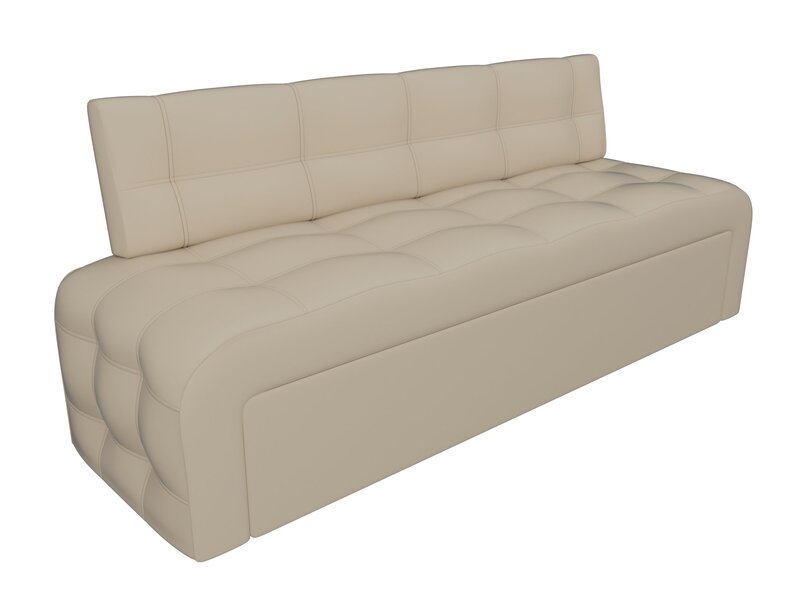 Диван кухонный прямой Люксор, Экокожа, Бежевый