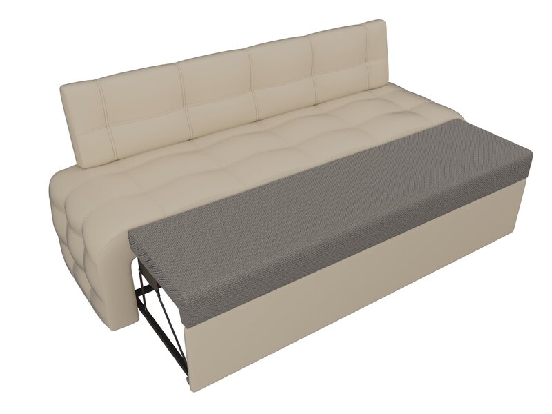 Диван кухонный прямой Люксор, Экокожа, Бежевый