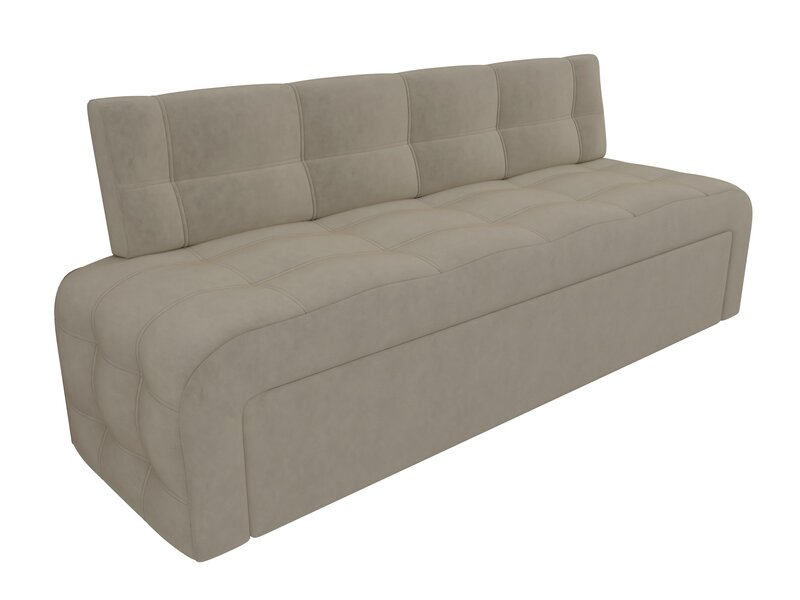 Диван кухонный прямой Люксор, Микровельвет, Бежевый