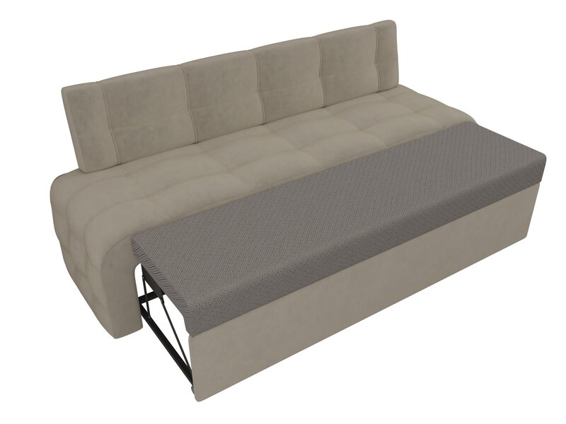 Диван кухонный прямой Люксор, Микровельвет, Бежевый