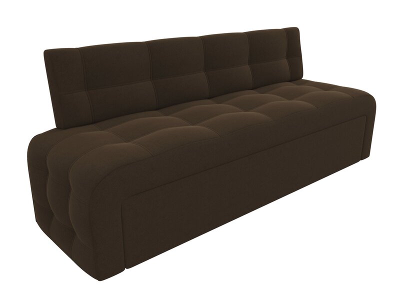 Диван кухонный прямой Люксор, Микровельвет, Коричневый