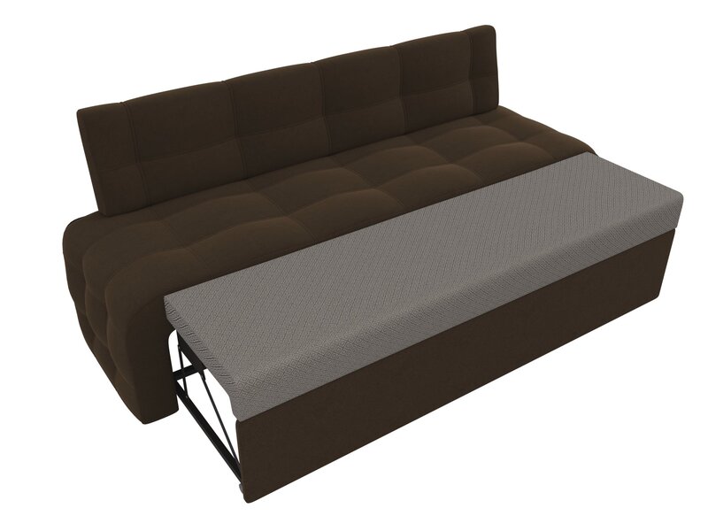 Диван кухонный прямой Люксор, Микровельвет, Коричневый