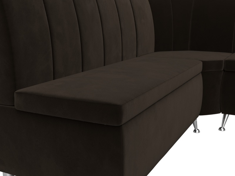 Диван кухонный угловой Кантри правый угол, Микровельвет, Коричневый