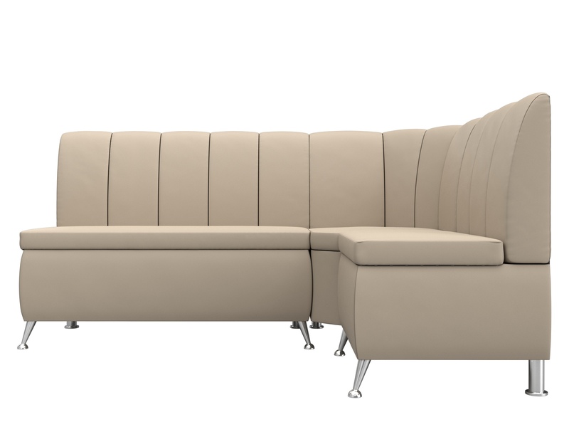 Диван кухонный угловой Кантри правый угол, Экокожа, Бежевый