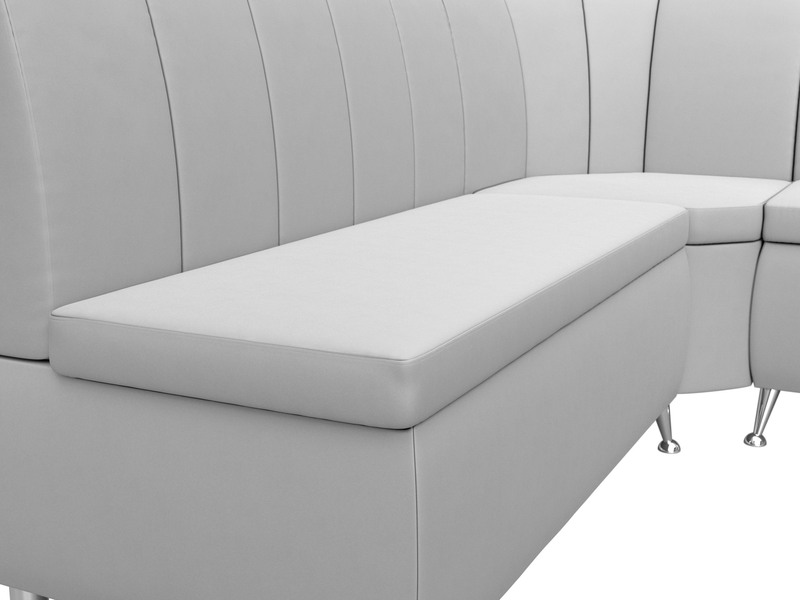 Диван кухонный угловой Кантри правый угол, Экокожа, Белый