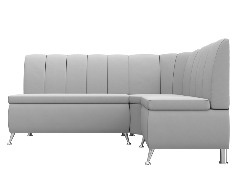 Диван кухонный угловой Кантри правый угол, Экокожа, Белый