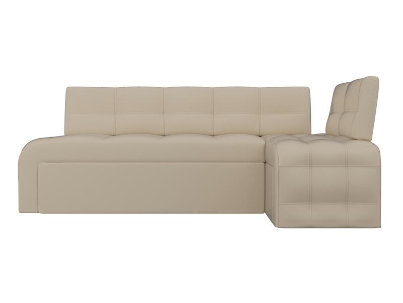 Диван кухонный угловой Люксор правый угол, Экокожа, Бежевый