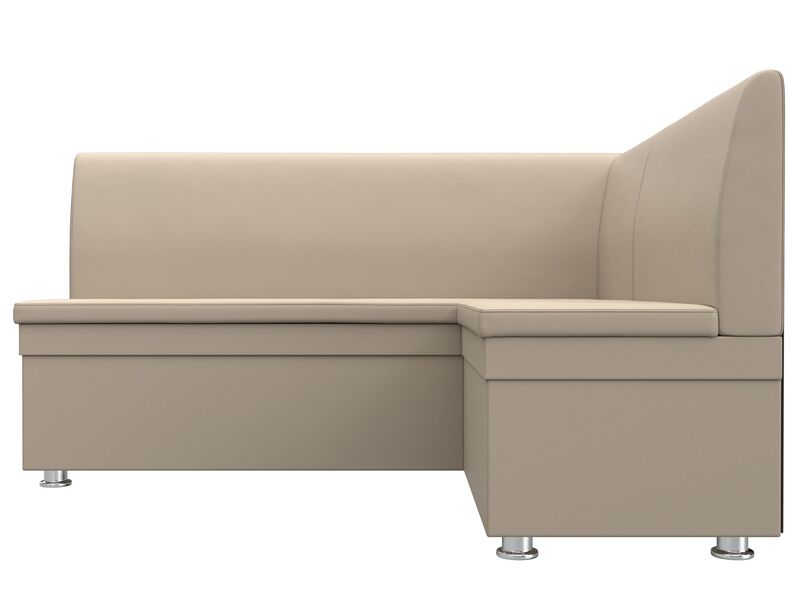 Диван кухонный угловой Уют правый угол, Экокожа, Бежевый