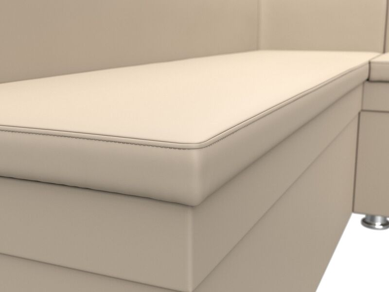 Диван кухонный угловой Уют правый угол, Экокожа, Бежевый