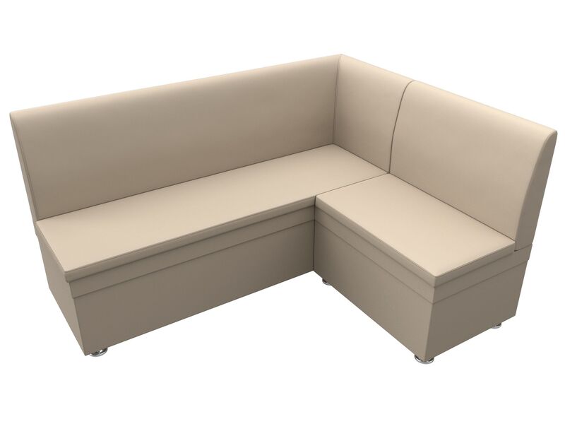 Диван кухонный угловой Уют правый угол, Экокожа, Бежевый