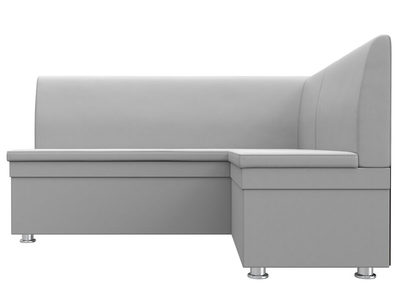 Диван кухонный угловой Уют правый угол, Экокожа, Белый