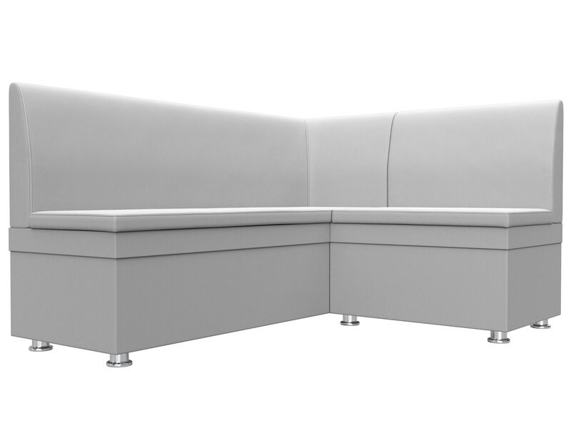 Диван кухонный угловой Уют правый угол, Экокожа, Белый