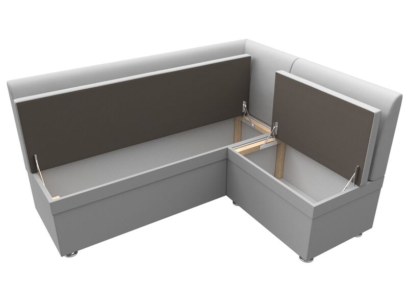 Диван кухонный угловой Уют правый угол, Экокожа, Белый