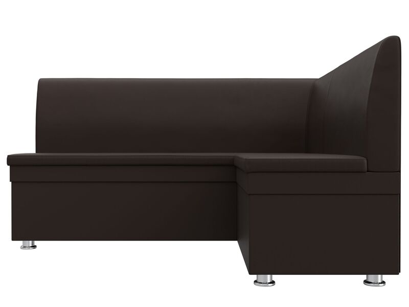 Диван кухонный угловой Уют правый угол, Экокожа, Коричневый