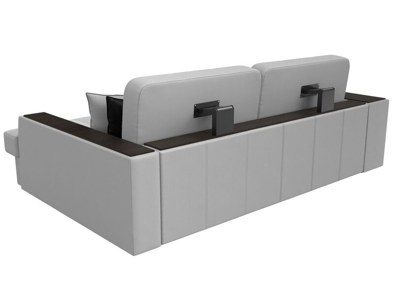 Диван угловой Брюссель правый угол, Экокожа, Белый;Черный