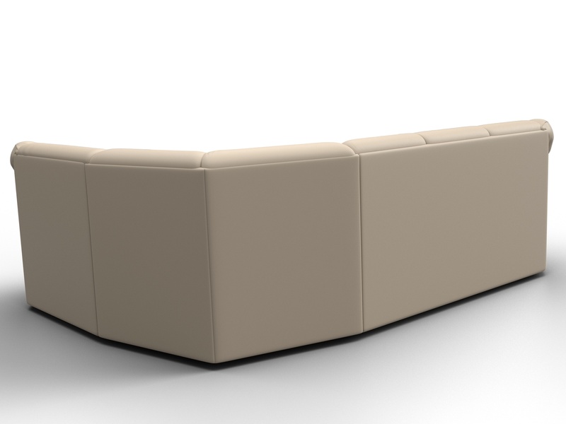 Диван угловой Карнелла правый угол, Экокожа, Бежевый