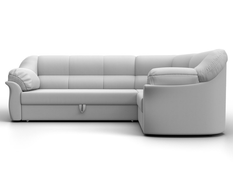 Диван угловой Карнелла правый угол, Экокожа, Белый