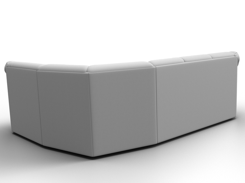 Диван угловой Карнелла правый угол, Экокожа, Белый