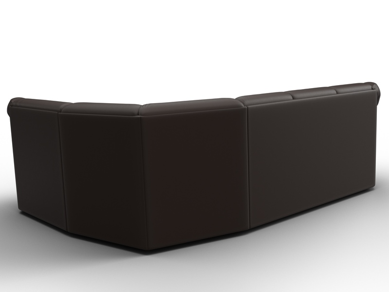 Диван угловой Карнелла правый угол, Экокожа, Коричневый