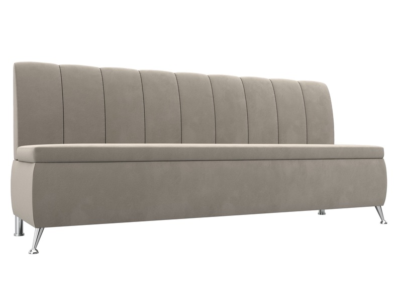 Диван кухонный прямой Кантри, Микровельвет, Бежевый