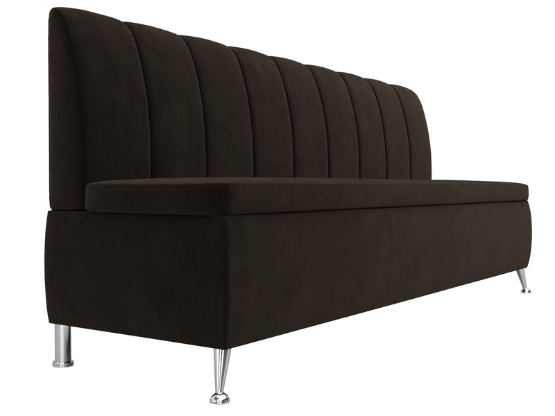 Диван кухонный прямой Кантри, Микровельвет, Коричневый