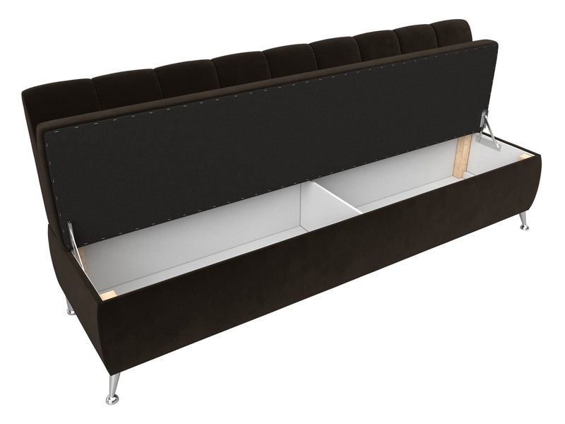 Диван кухонный прямой Кантри, Микровельвет, Коричневый