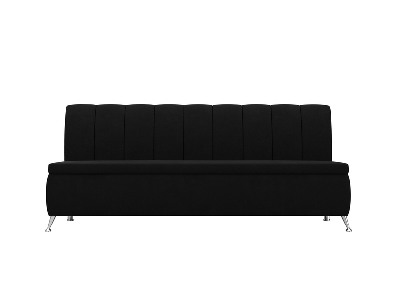 Диван кухонный прямой Кантри, Микровельвет, Черный