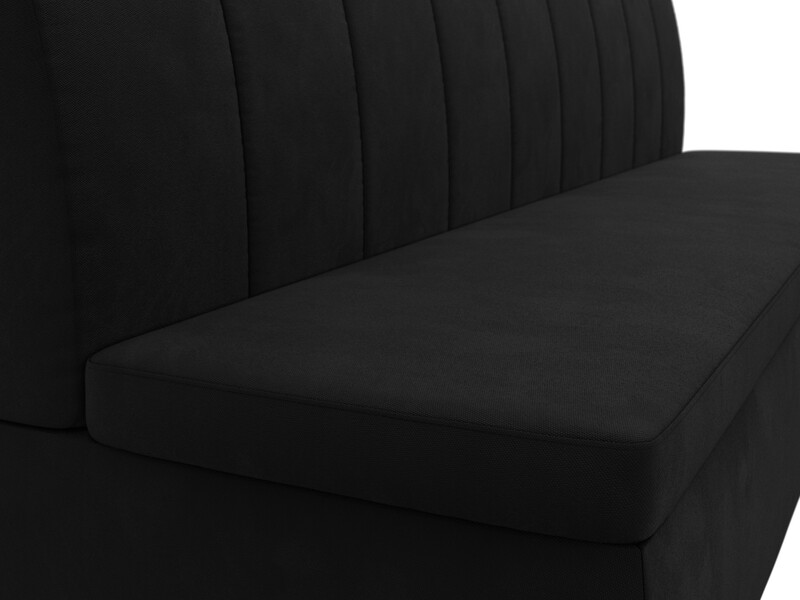Диван кухонный прямой Кантри, Микровельвет, Черный