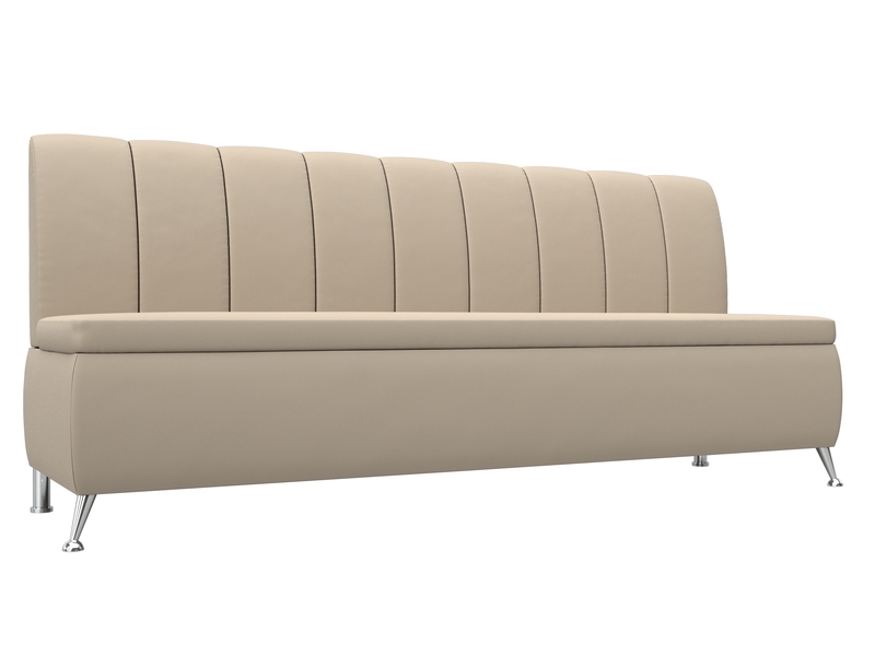 Диван кухонный прямой Кантри, Экокожа, Бежевый