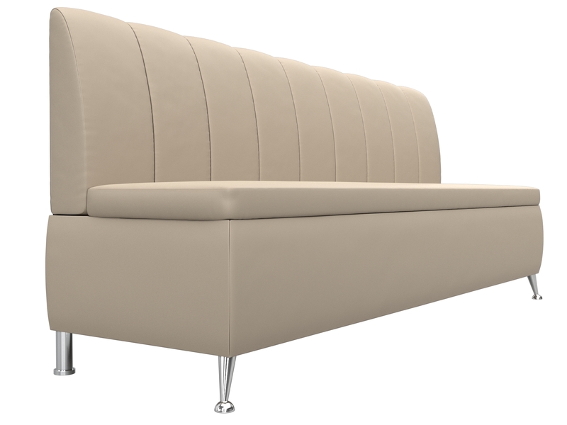 Диван кухонный прямой Кантри, Экокожа, Бежевый