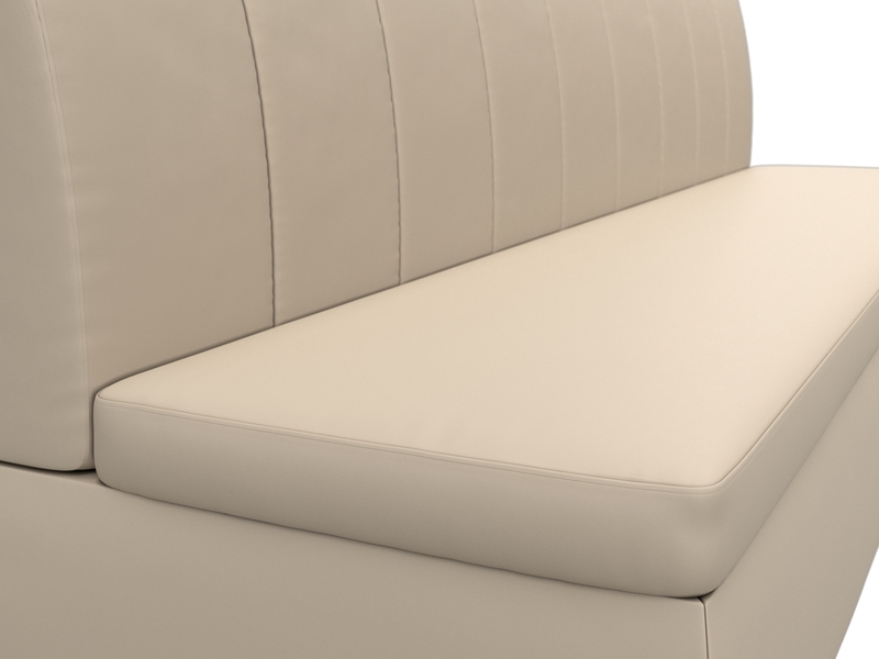 Диван кухонный прямой Кантри, Экокожа, Бежевый