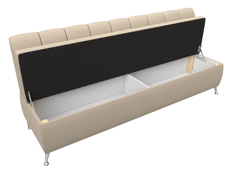 Диван кухонный прямой Кантри, Экокожа, Бежевый