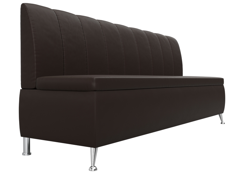 Диван кухонный прямой Кантри, Экокожа, Коричневый