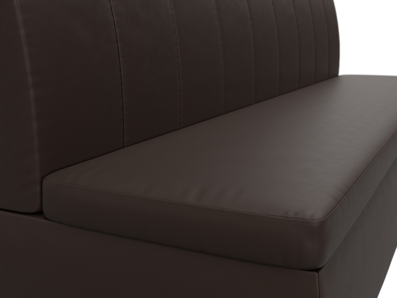 Диван кухонный прямой Кантри, Экокожа, Коричневый