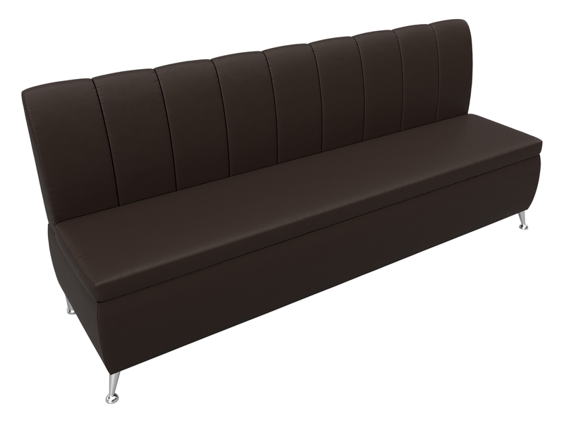 Диван кухонный прямой Кантри, Экокожа, Коричневый