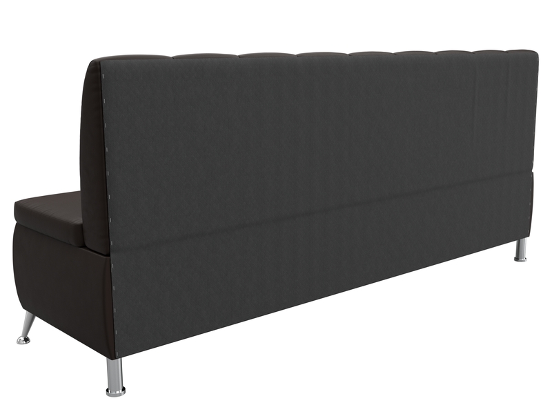 Диван кухонный прямой Кантри, Экокожа, Коричневый