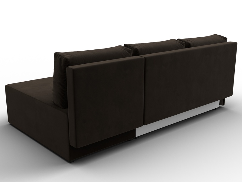 Диван угловой Поло правый угол, Микровельвет, Коричневый