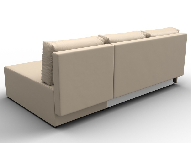 Диван угловой Поло правый угол, Экокожа, Бежевый